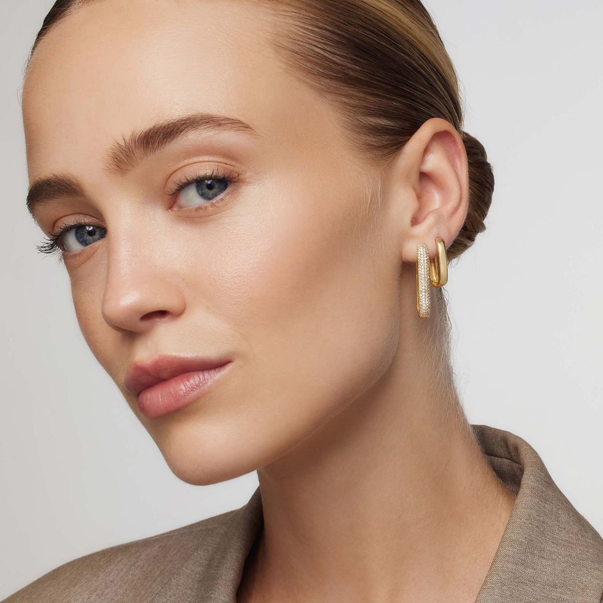 Large Lalé Pavé Hoop Earrings