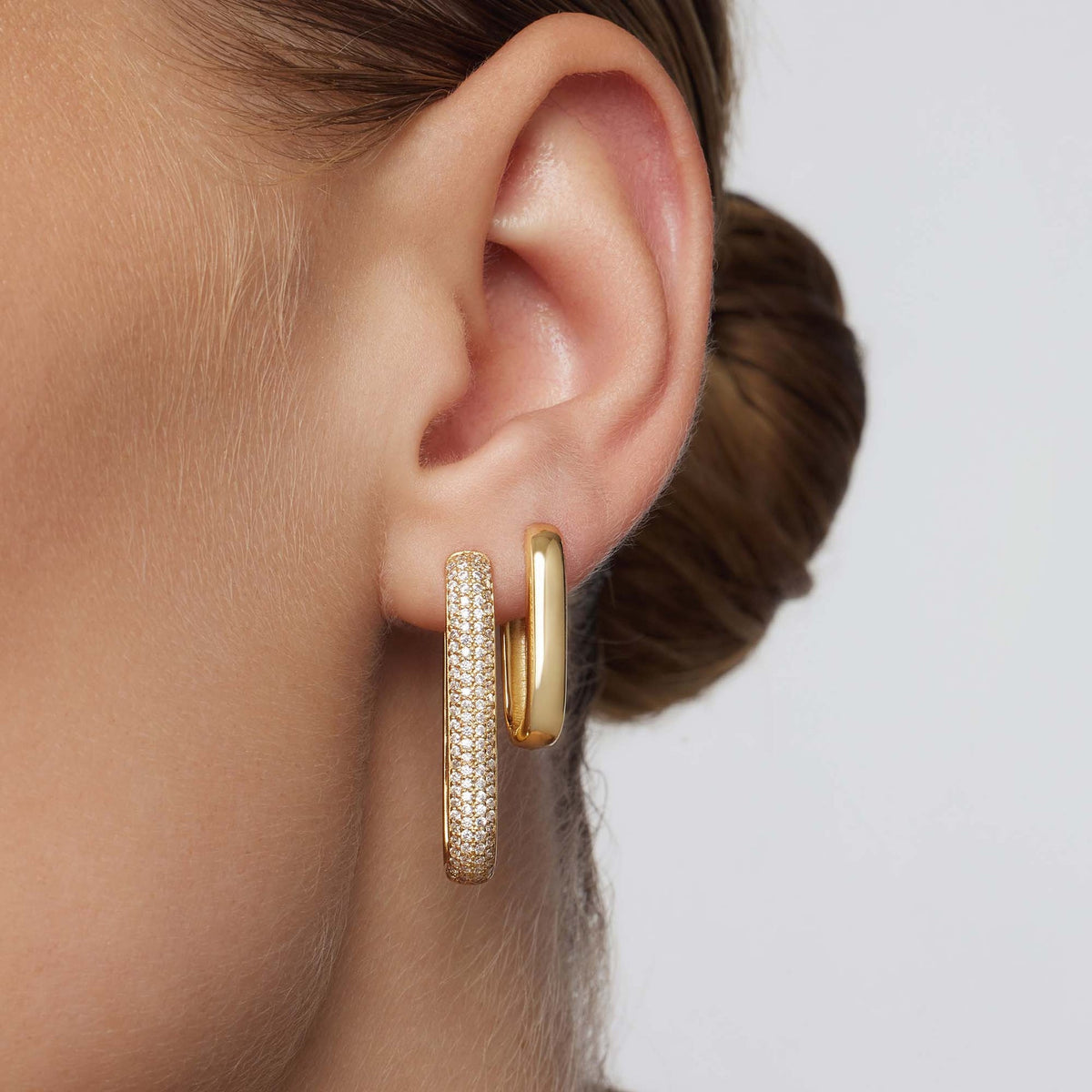 Large Lalé Pavé Hoop Earrings