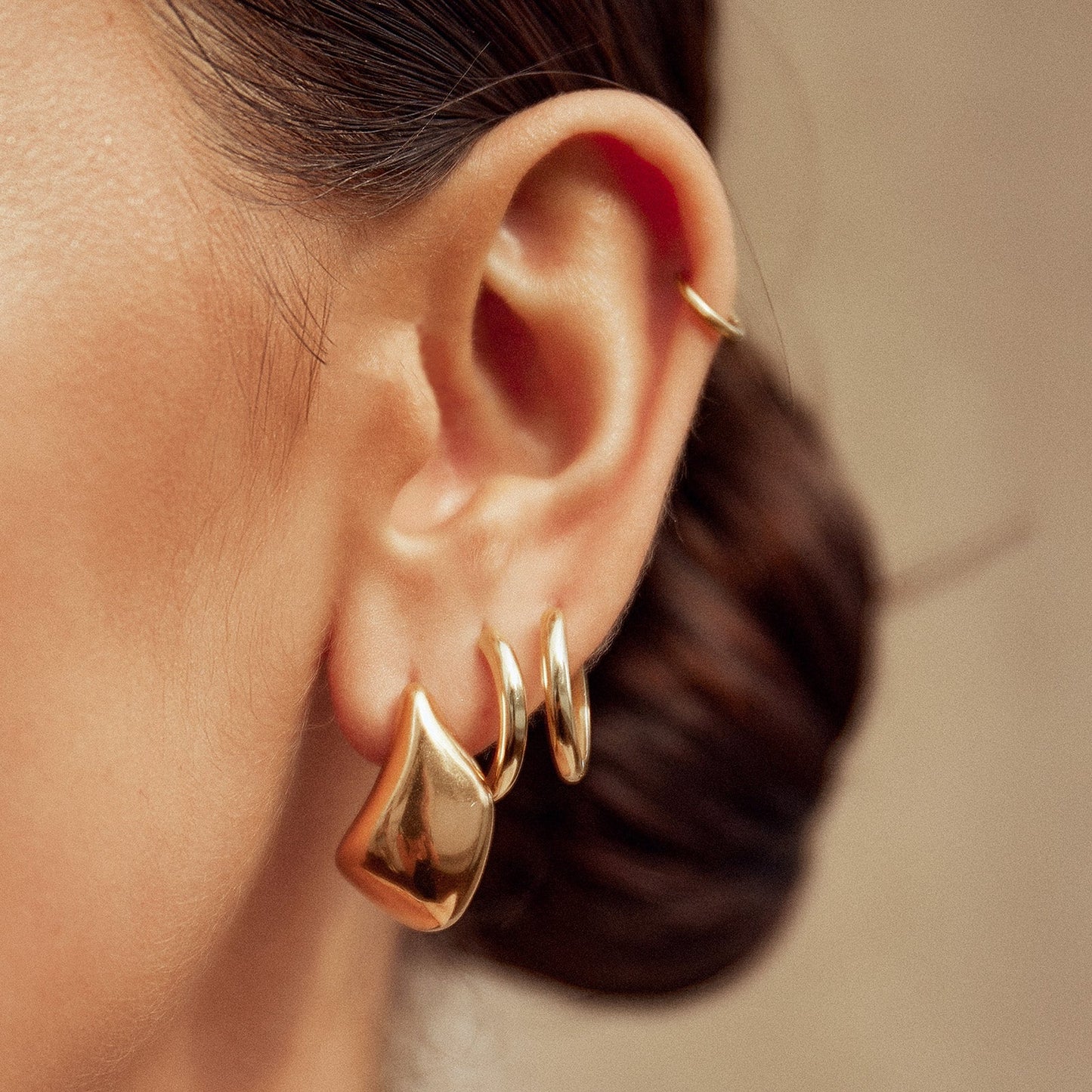 Celine Tear Drop Dome Earrings