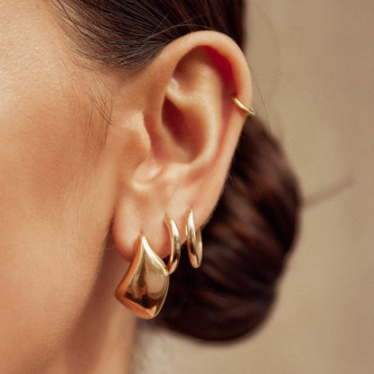Celine Tear Drop Dome Earrings
