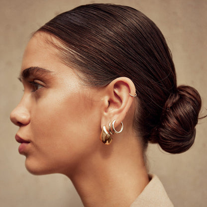 Celine Tear Drop Dome Earrings