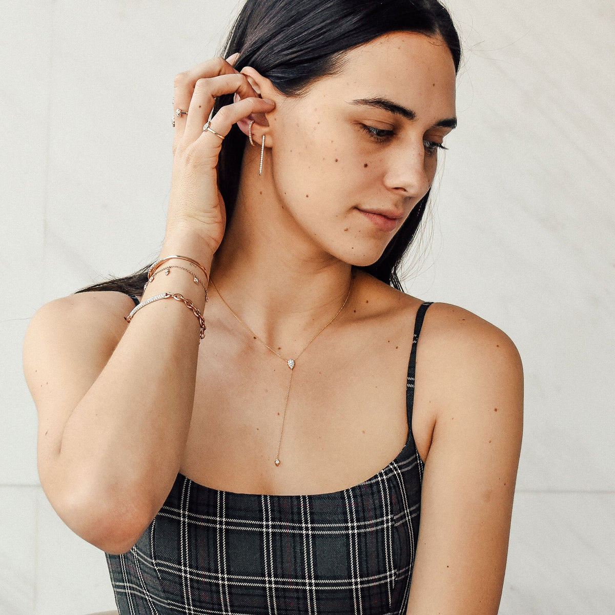 Lariat Evie Pavé Necklace